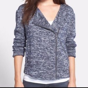 Two by Vince Camuto Knit Moto Jacket Open Cardigan